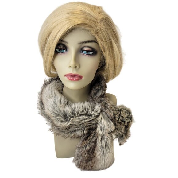 Smoky Fox Faux Fur Loop Scarf Fur Neck Wrap - Picture 5 of 11